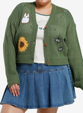 Her Universe Studio Ghibli My Neighbor Totoro Open Knit Girls Crop Cardigan Plus Size