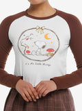 Peanuts Snoopy Mushroom Girls Raglan Long-Sleeve Top