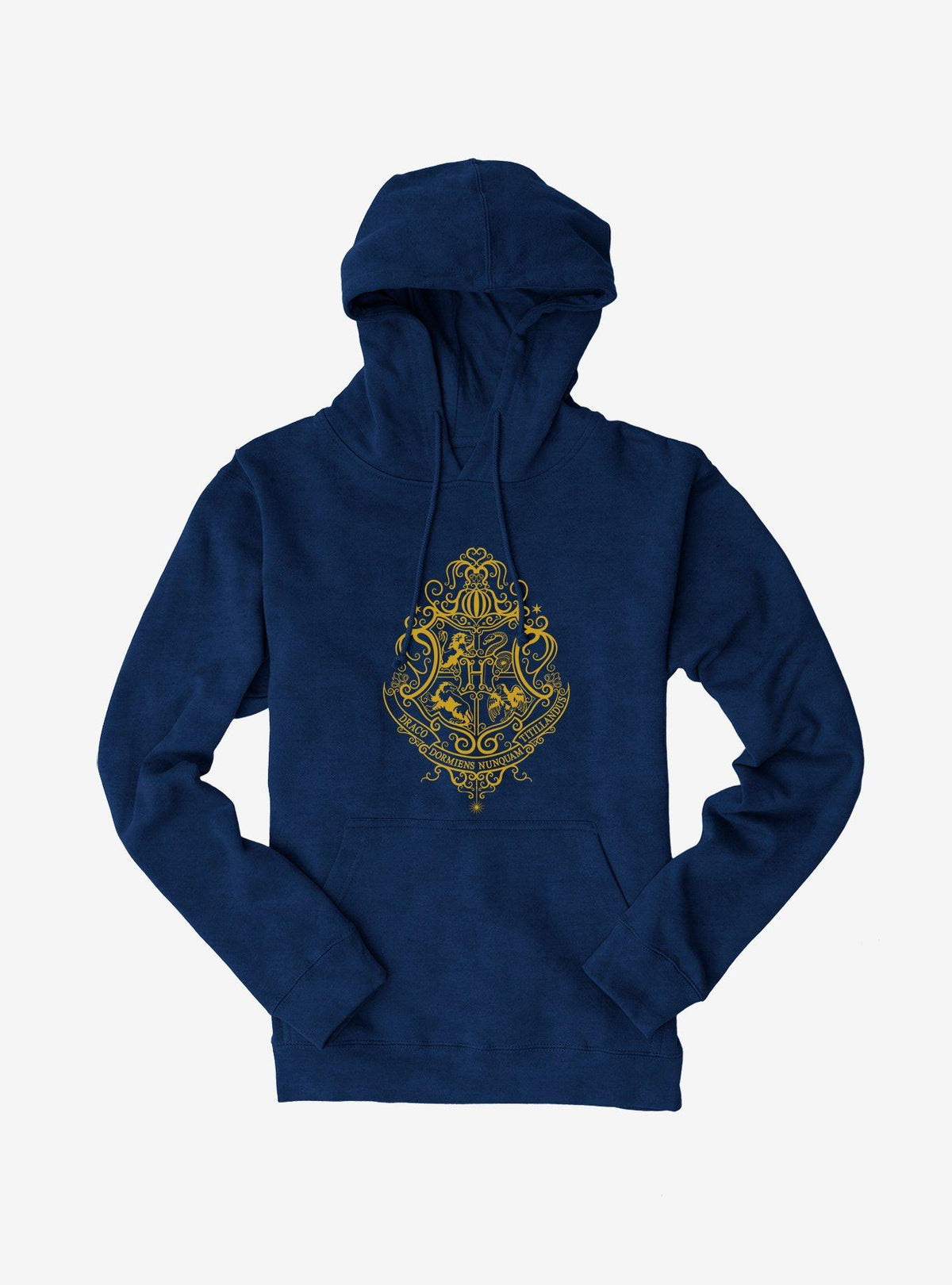 wizard school Hogwarts Shield Yellow Outline Hoodie