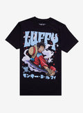 pirate anime Luffy Samurai Sword Puff Print T-Shirt