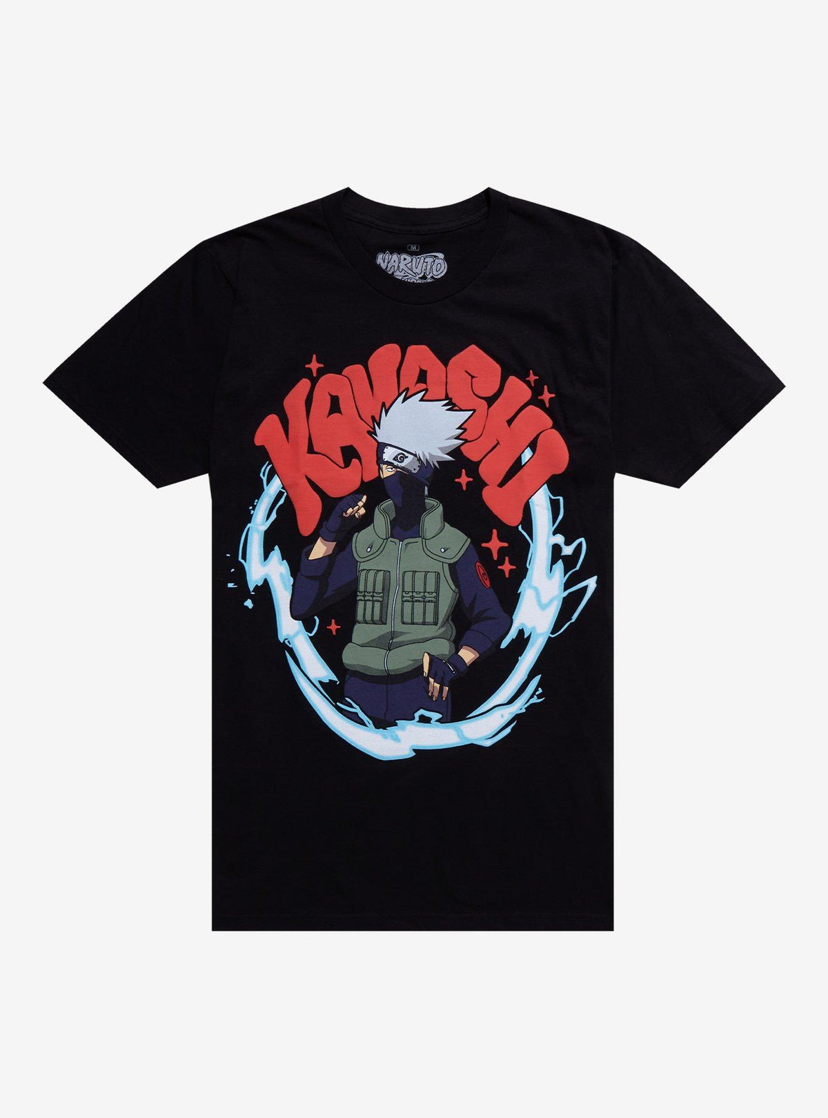 anime ninja Shippuden Kakashi Puff Print T-Shirt