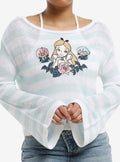 Her Universe Alice In Wonderland Slouchy Girls Knit Long-Sleeve Top