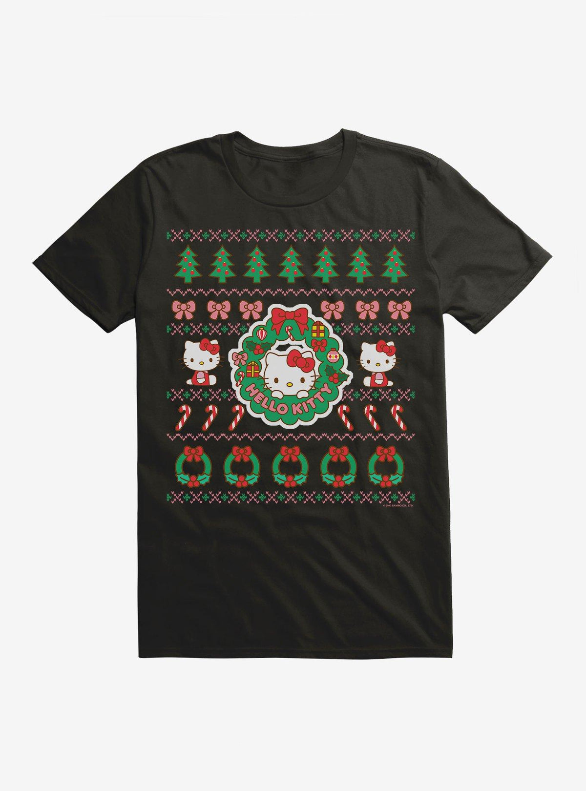 cute kitty Ugly Christmas Pattern T-Shirt