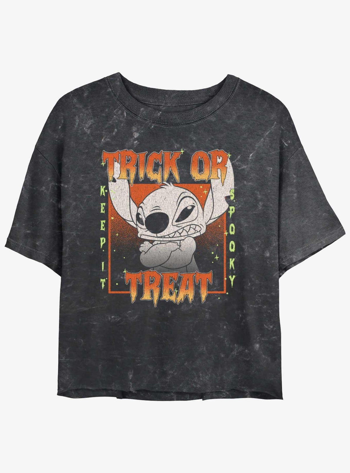 island alien duo Stay Spooky Girls Mineral Wash Crop T-Shirt