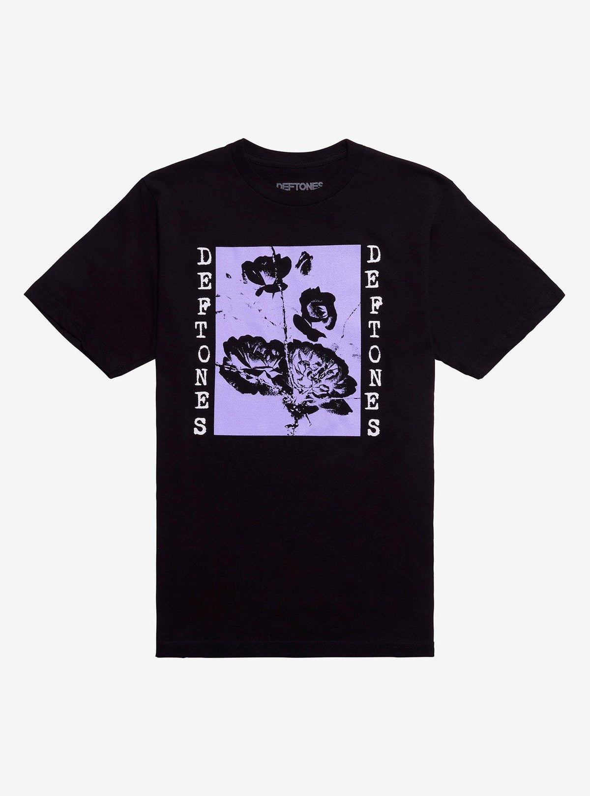 Deftones Black Lavender Flowers Relaxed Fit Girls T-Shirt