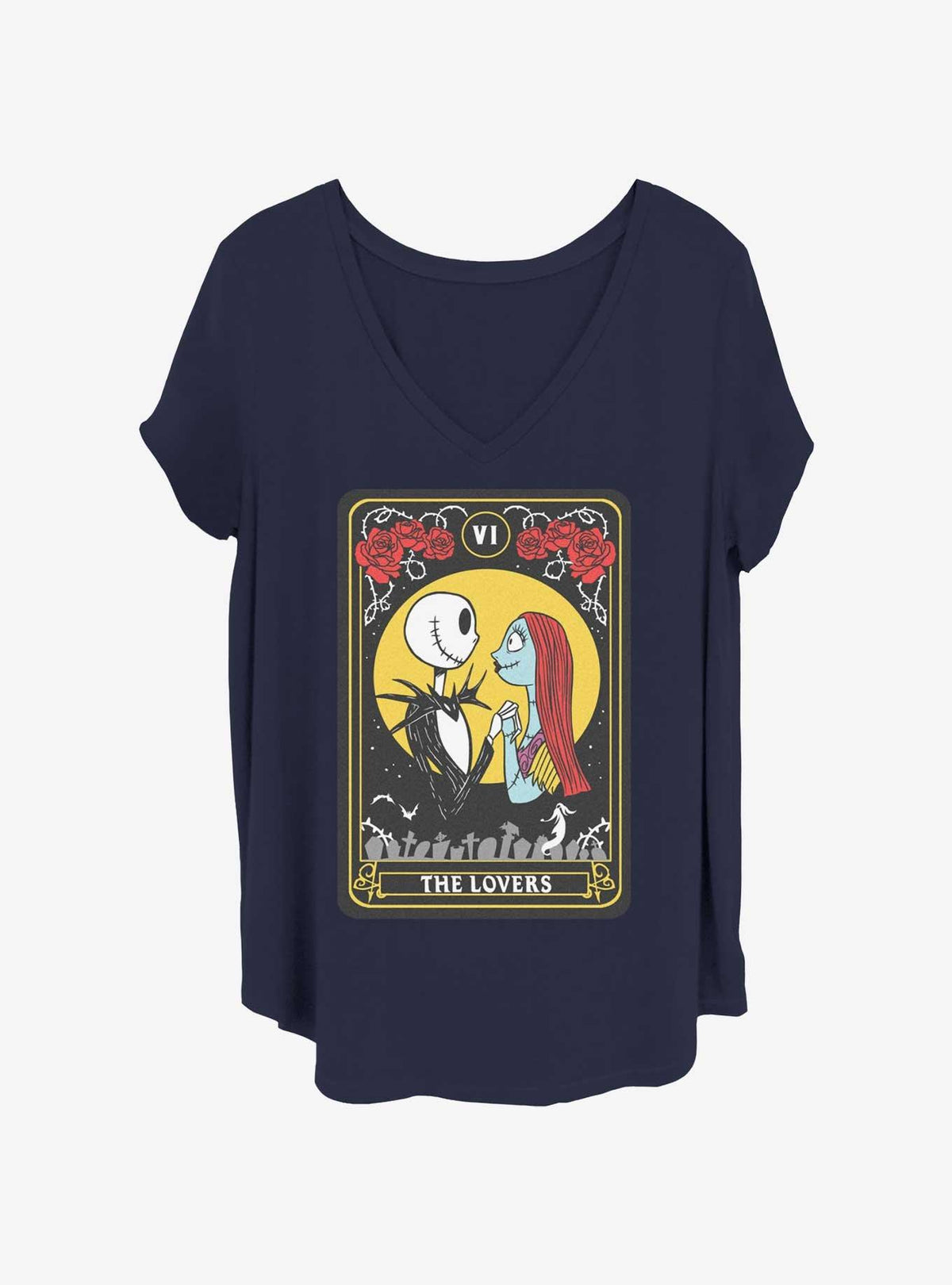 spooky holiday Jack Sally The Lovers Tarot Girls T-Shirt Plus Size 2
