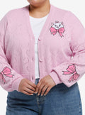 The Aristocats Marie Heart Stitch Girls Crop Cardigan Plus Size