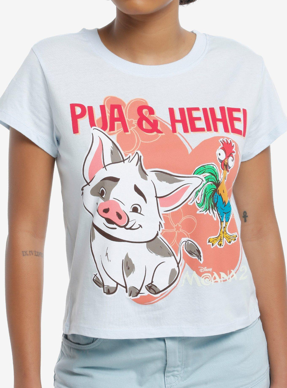 Moana 2 Pua Heihei Duo Skimmer Girls T-Shirt