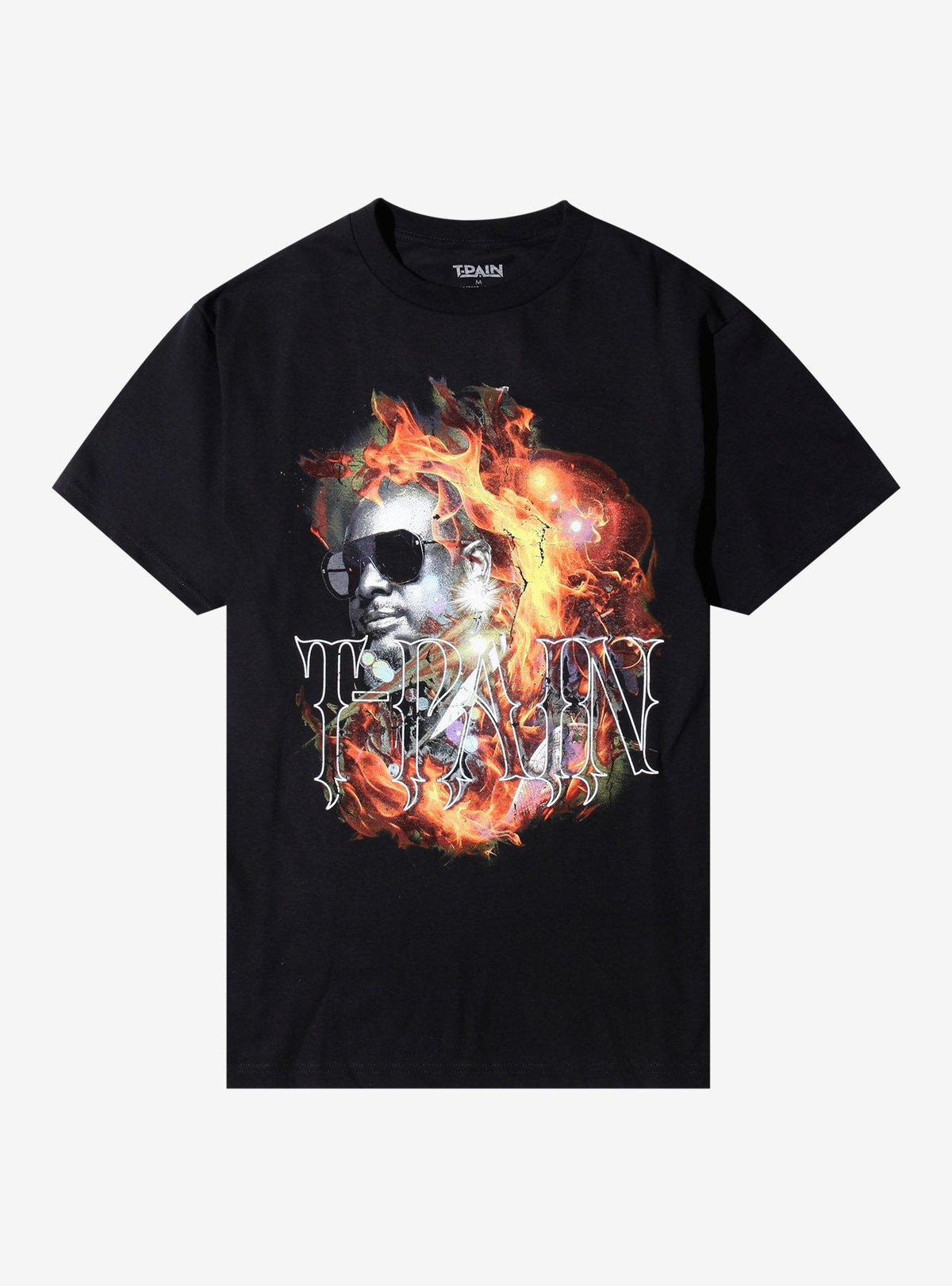 T-Pain Flames Portrait T-Shirt | Premium Unisex T-Shirt, Trending Graphic Tee