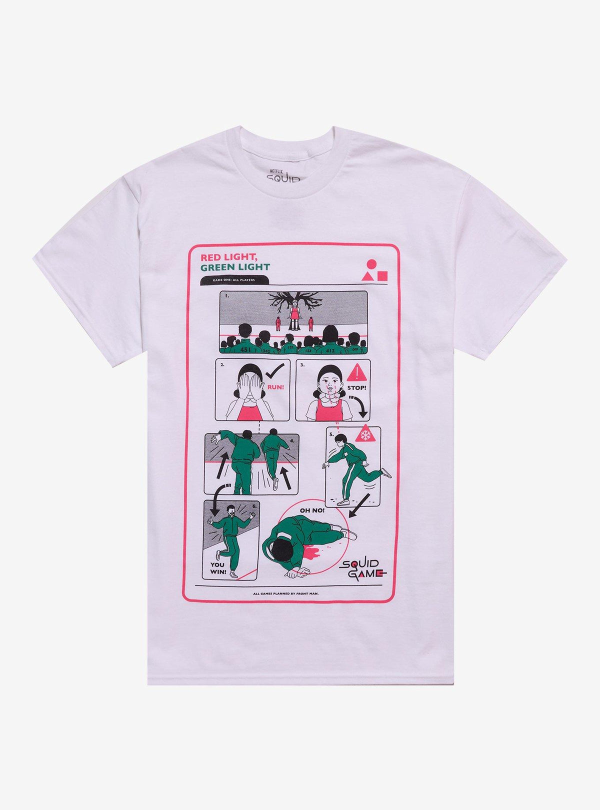 Squid Game Red Light Green Light Info Graphic T-Shirt