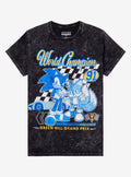 speedy hedgehog World Champion Dark Wash Boyfriend Fit Girls T-Shirt