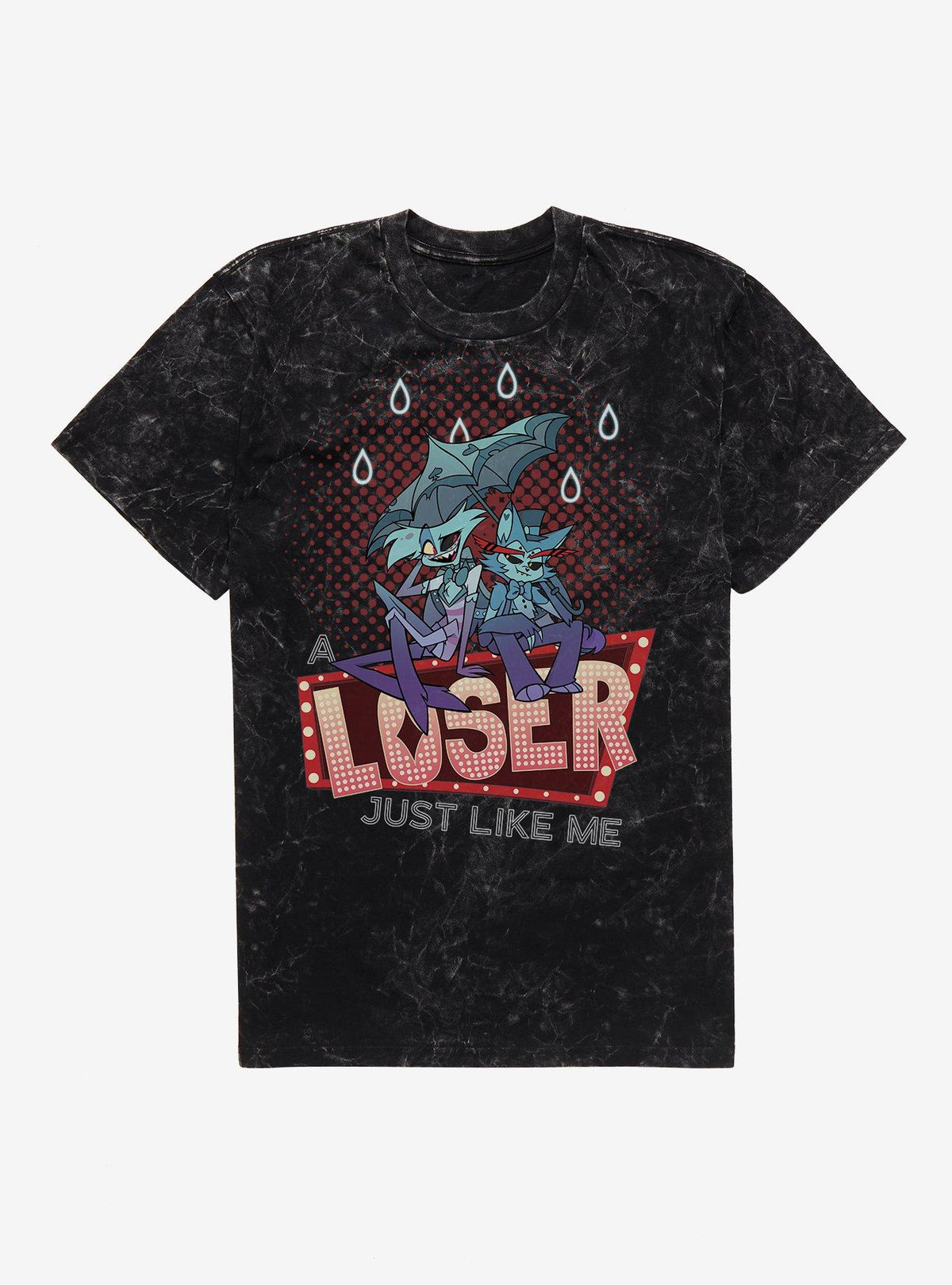 Hazbin Hotel Husk Angel Dust Loser Mineral Wash T-Shirt