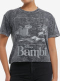 Bambi Portrait Grey Tie-Dye Girls Skimmer T-Shirt