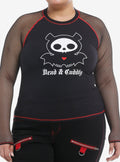 Skelanimals Fishnet Raglan Girls Long-Sleeve Top Plus Size