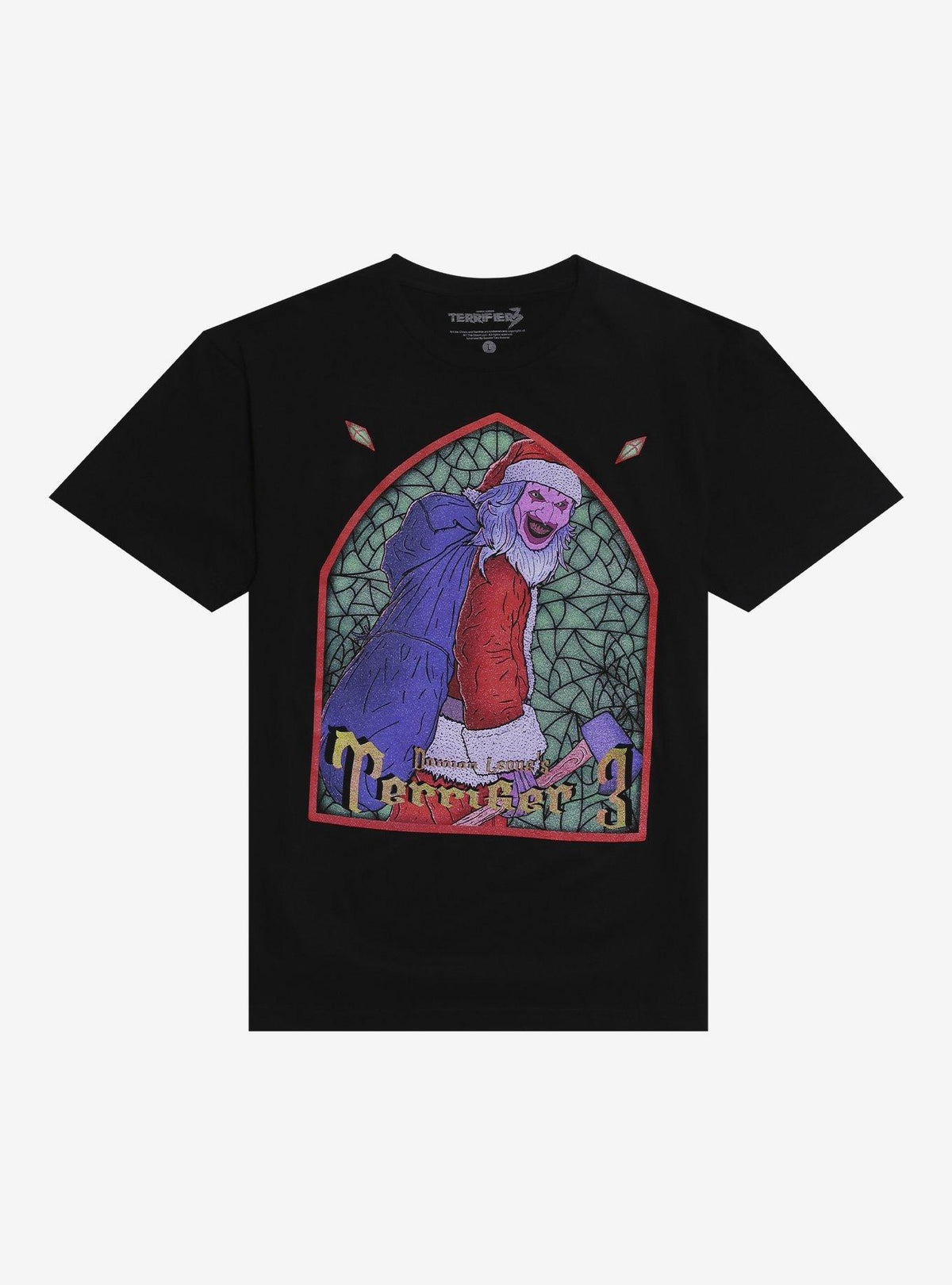 Terrifier Art The Clown Santa Stained Glass T-Shirt By Sketch Scythe 2
