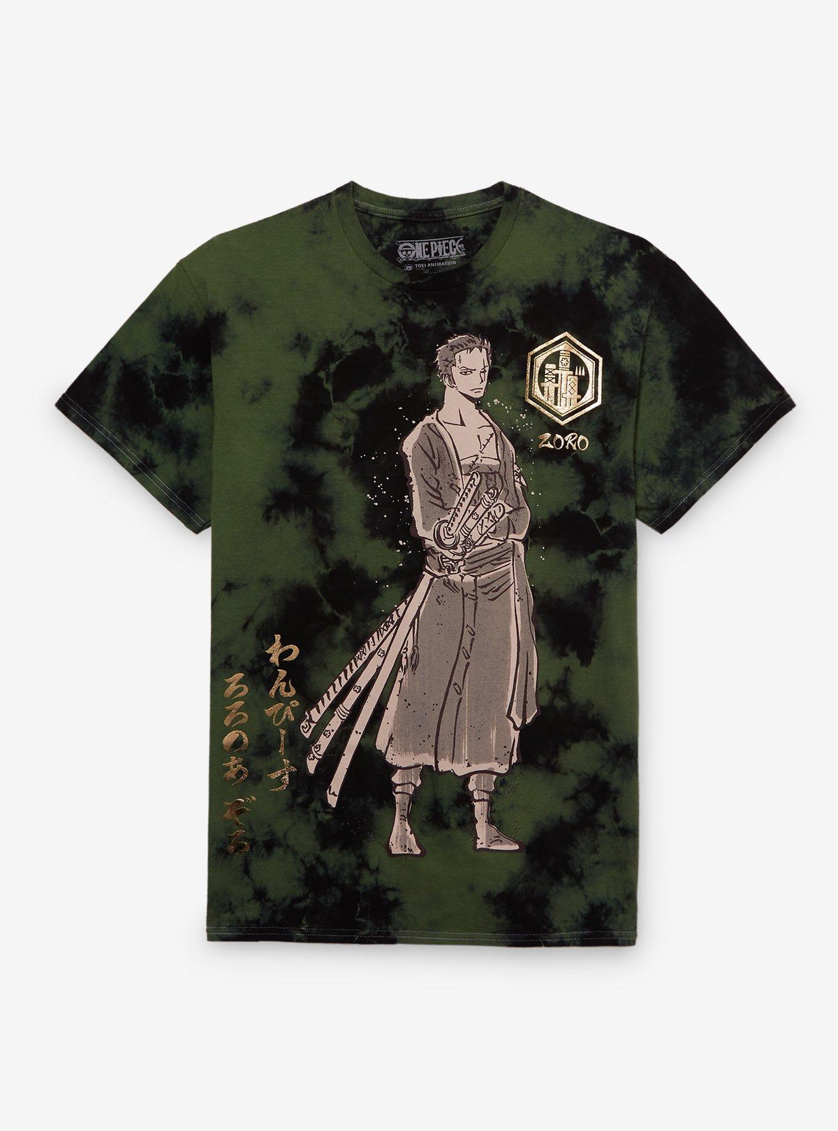 pirate anime Zoro Foil Tie-Dye T-Shirt