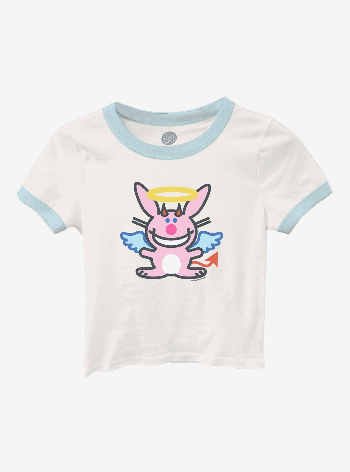 It's Happy Bunny Angel Girls Baby Ringer T-Shirt