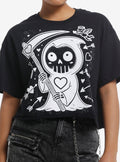 Chibi Grim Reaper Hearts Girls Skimmer T-Shirt