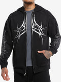 Cyber Tribal Foil Print Hoodie