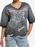 Supernatural Icons Grey Wash Girls T-Shirt