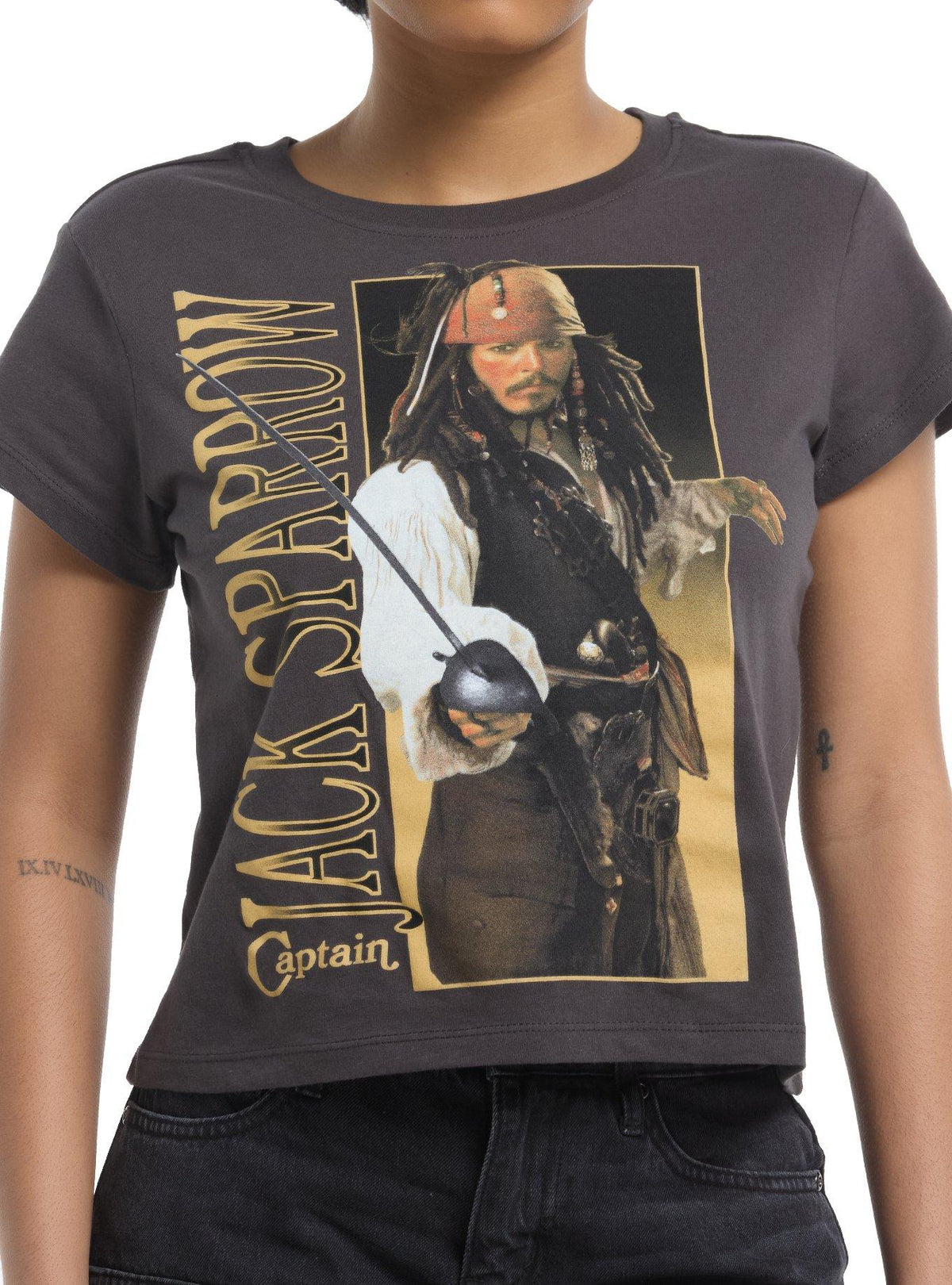 Pirates Of The Caribbean Jack Sparrow Photo Girls Skimmer T-Shirt