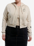 Social Collision Western Dog Outlaw Girls Crop Hoodie Plus Size