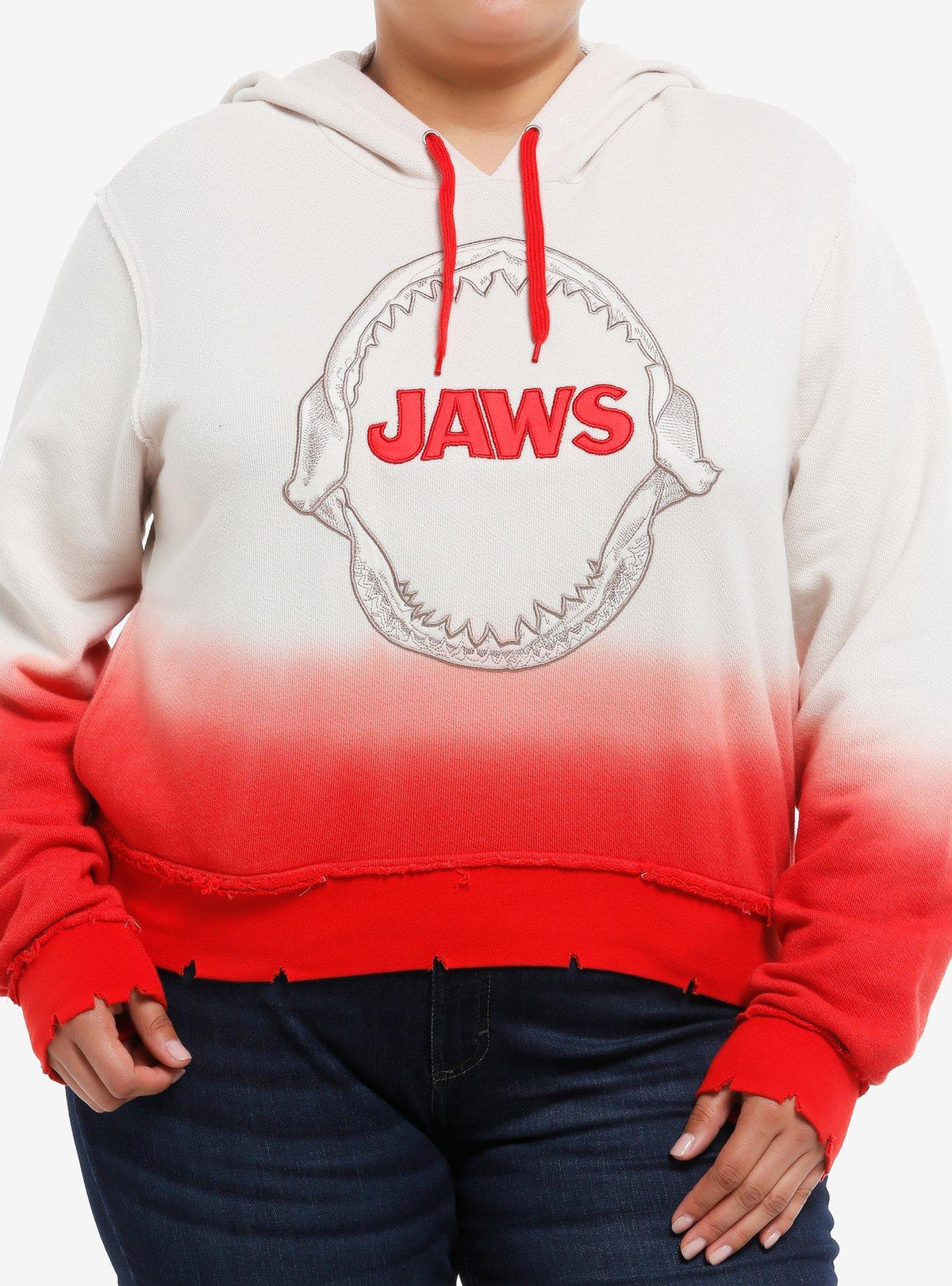 Her Universe Jaws Teeth Dip-Dye Girls Crop Hoodie Plus Size