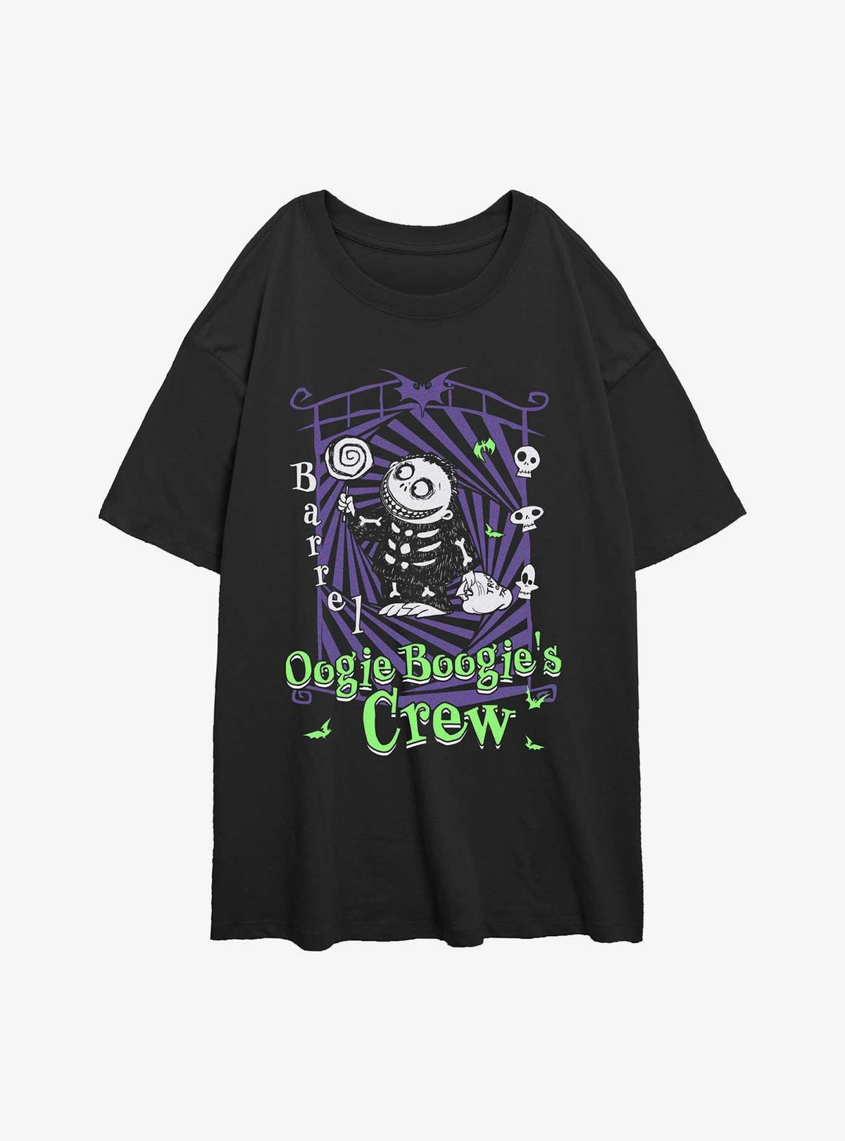 spooky holiday Boogie's Crew Barrel Girls Oversized T-Shirt