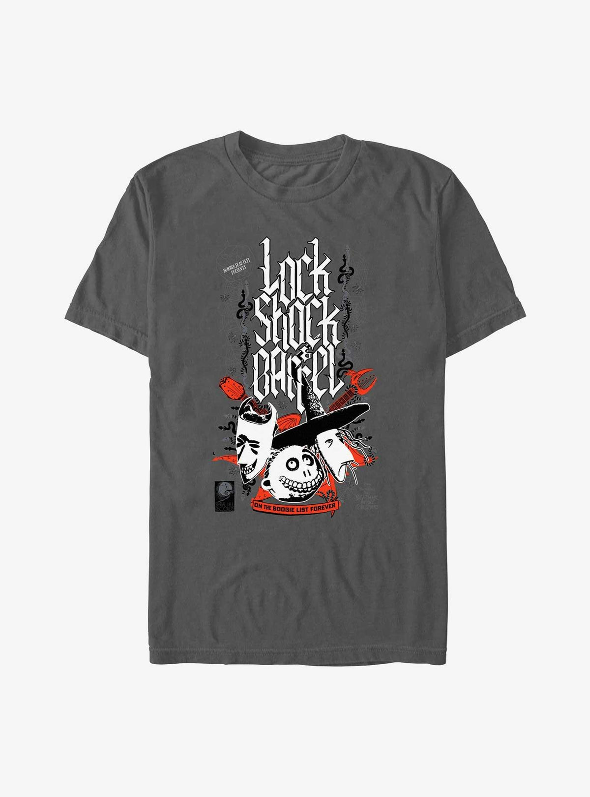 spooky holiday Boogie List Lock Shock Barrel Garment Dye T-Shirt