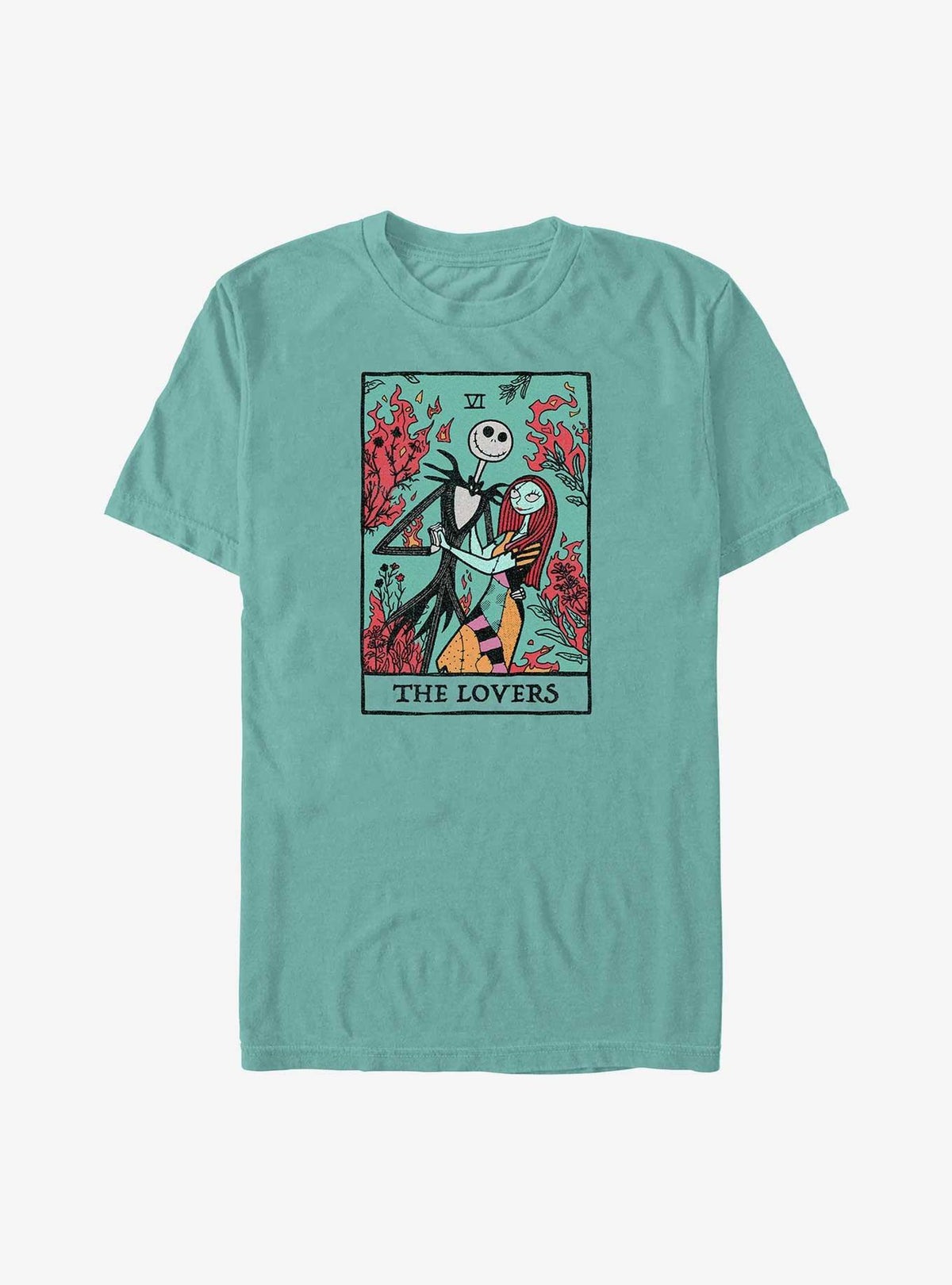 spooky holiday Jack Sally The Lovers Tarot Card Garment Dye T-Shirt