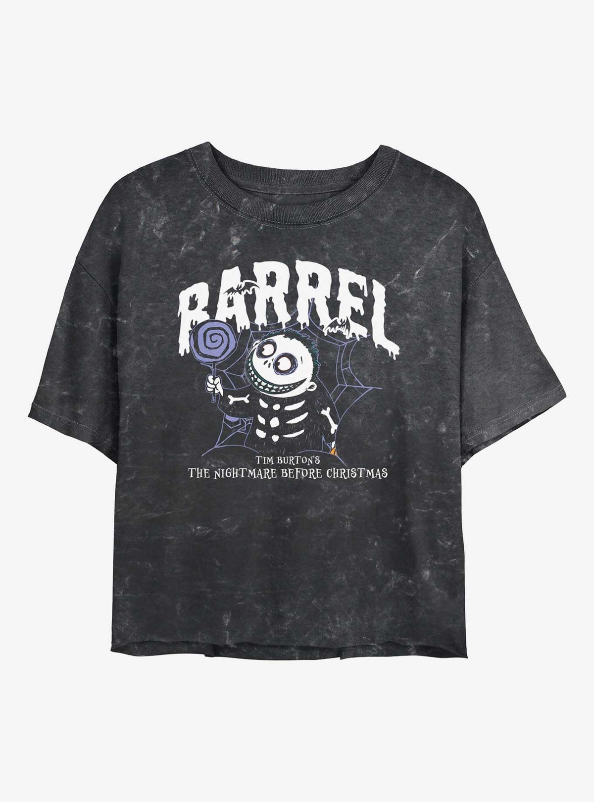 spooky holiday Collegiate Barrel Girls Mineral Wash Crop T-Shirt