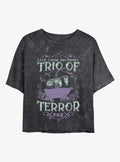 spooky holiday Kidnapping Services Girls Mineral Wash Crop T-Shirt