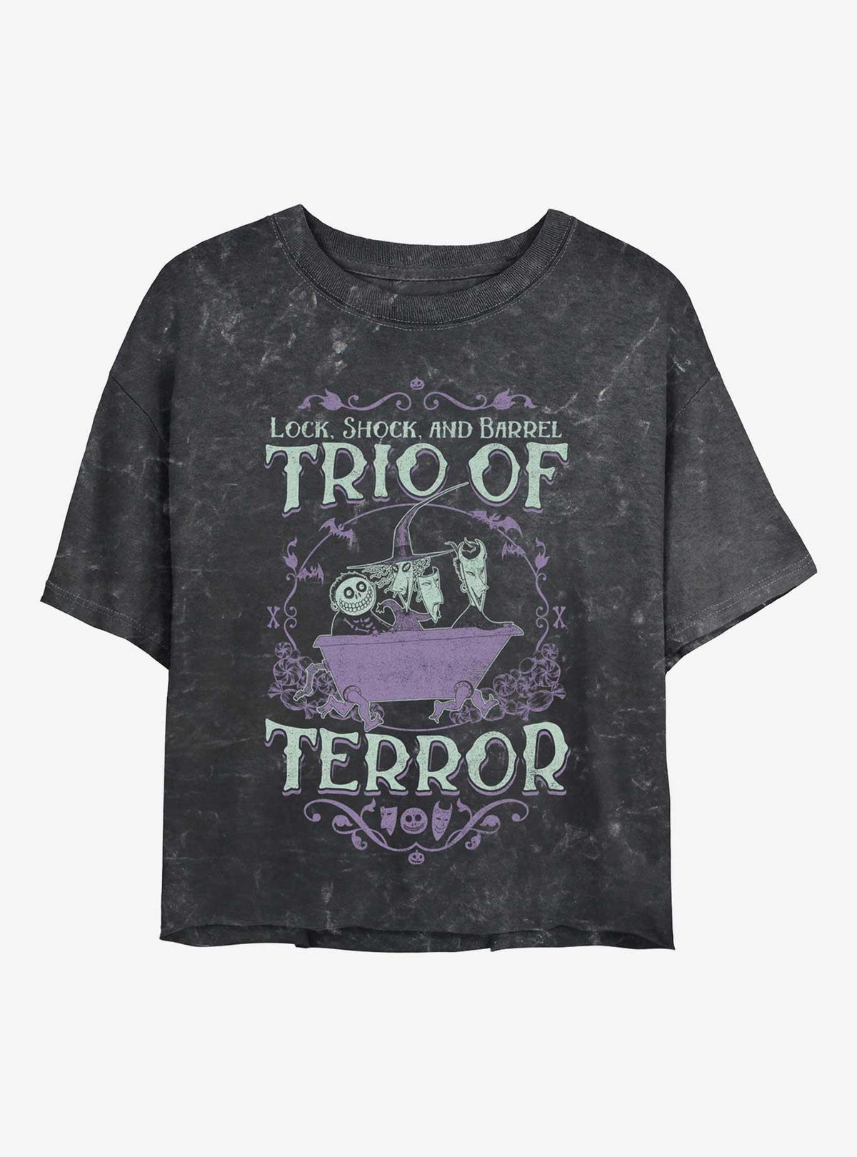 spooky holiday Kidnapping Services Girls Mineral Wash Crop T-Shirt
