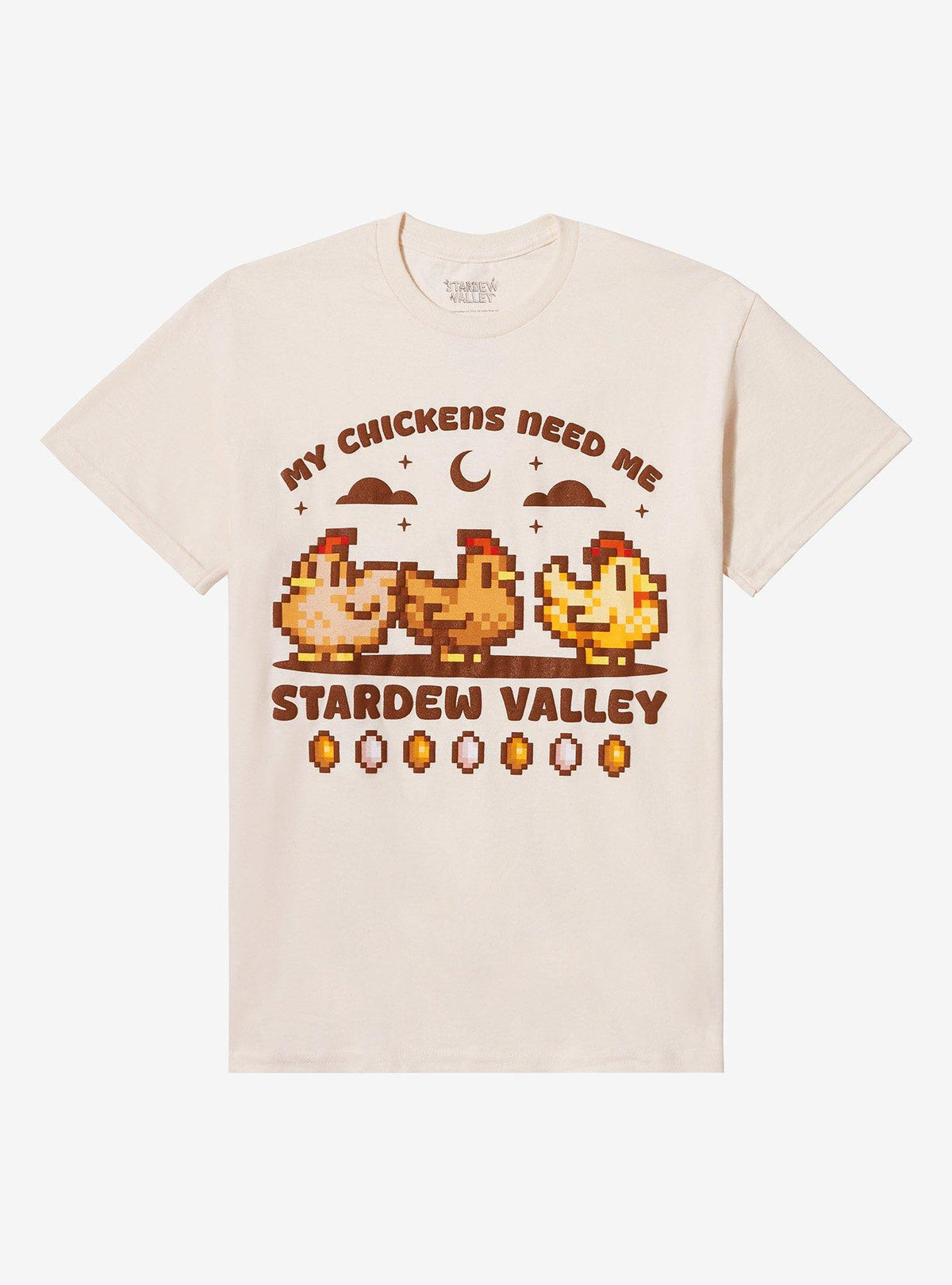Stardew Valley Chickens Puff Print T-Shirt 2