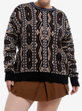 Thorn & Fable Brown Grandpa Knit Girls Sweater Plus Size