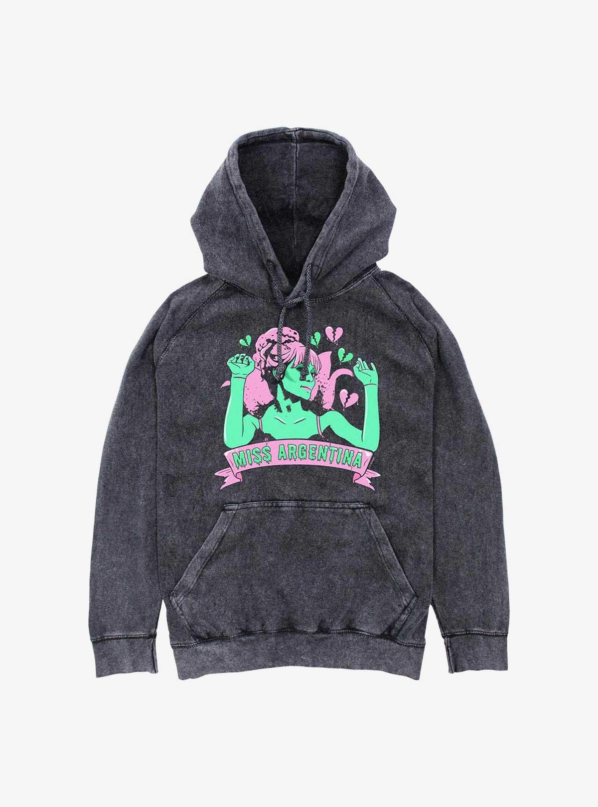 Beetlejuice Miss Argentina Heart Breaker Mineral Wash Hoodie