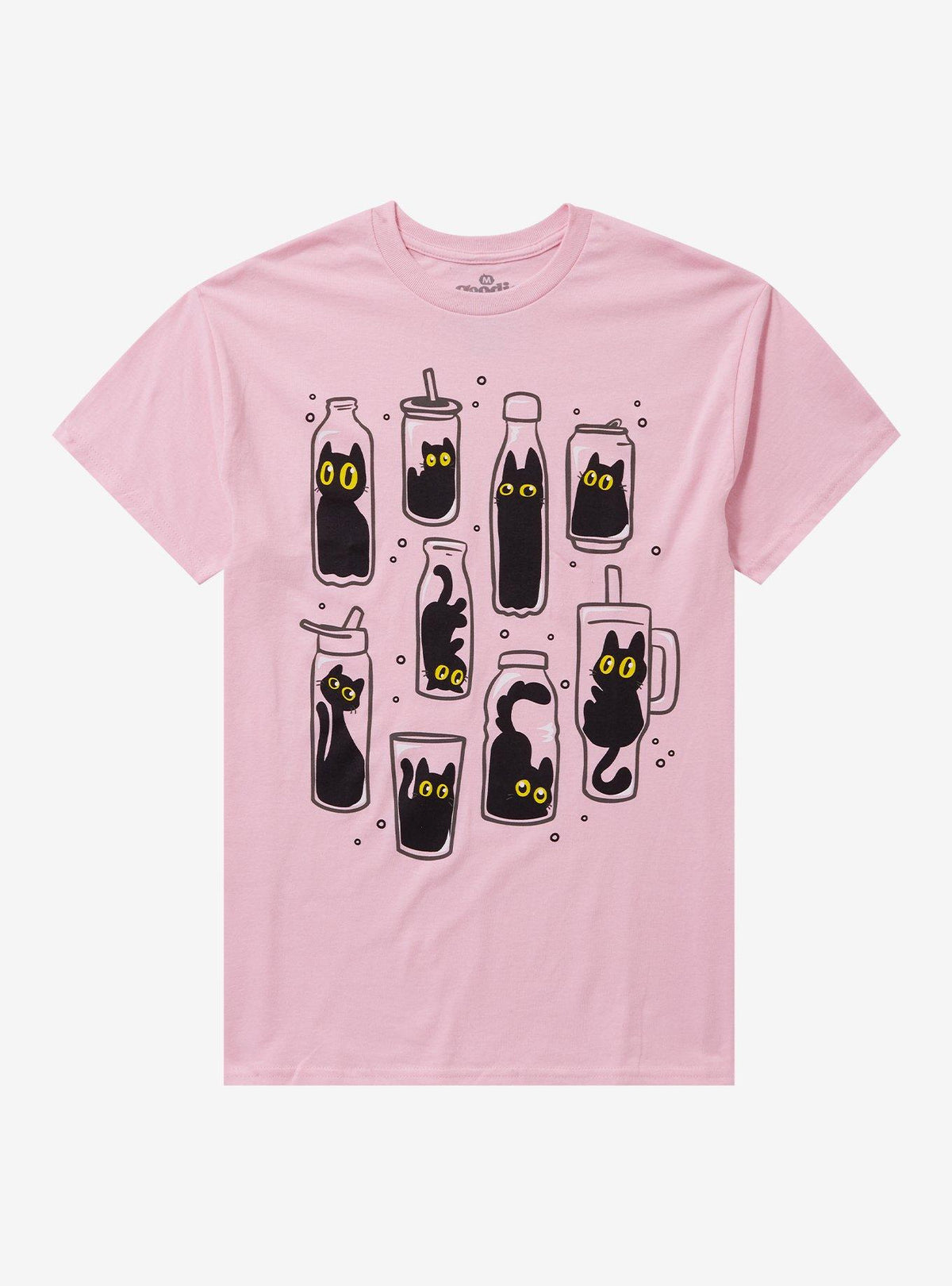 Cat Cups Bottles T-Shirt By Goodie Two Sleeves