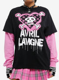Avril Lavigne Pink Skull Long-Sleeve Twofer