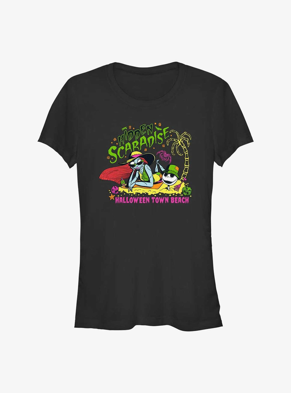 spooky holiday Hidden Beach Jack Sally Girls T-Shirt