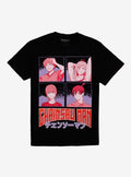 dark anime Tonal Group Grid Foil Girls T-Shirt
