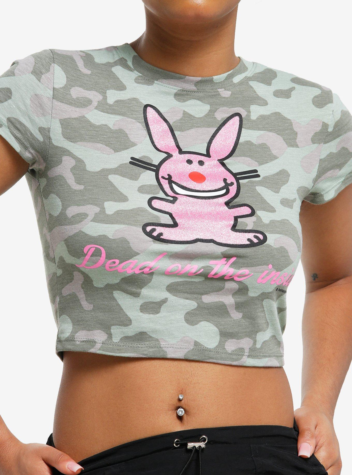 It's Happy Bunny Dead On The Inside Camo Girls Baby T-Shirt