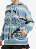 Her Universe Studio Ghibli Spirited Away Haku Marled Stripe Girls Oversized Knit Hoodie