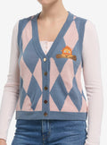 Her Universe Studio Ghibli Howl's Moving Castle Calcifer Argyle Girls Crop Sweater Vest
