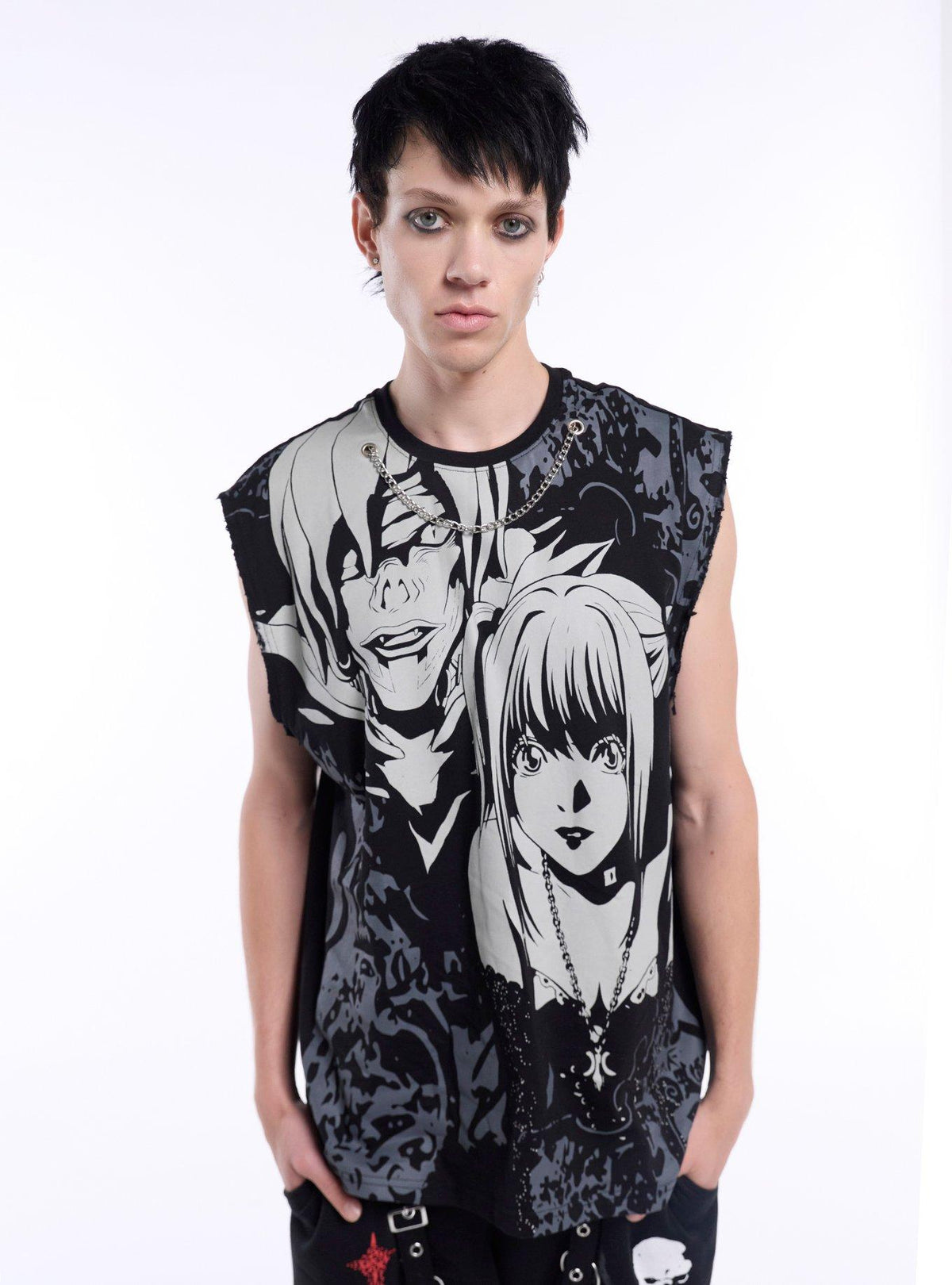 Death Note Misa Rem Filigree Chain Muscle Tank Top