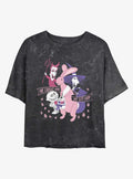 spooky holiday Lock Shock Barrel Caught Him Girls Mineral Wash Crop T-Shirt