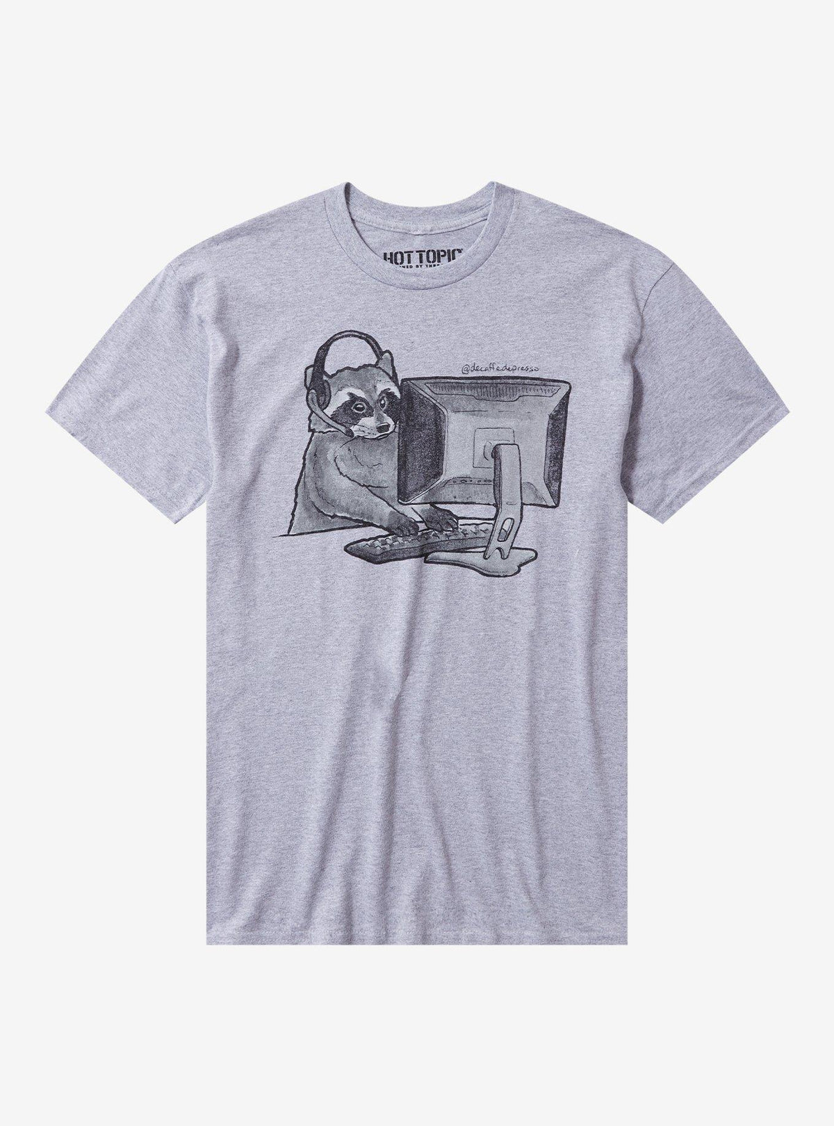 Raccoon Gaming T-Shirt By Decaffedepresso 2