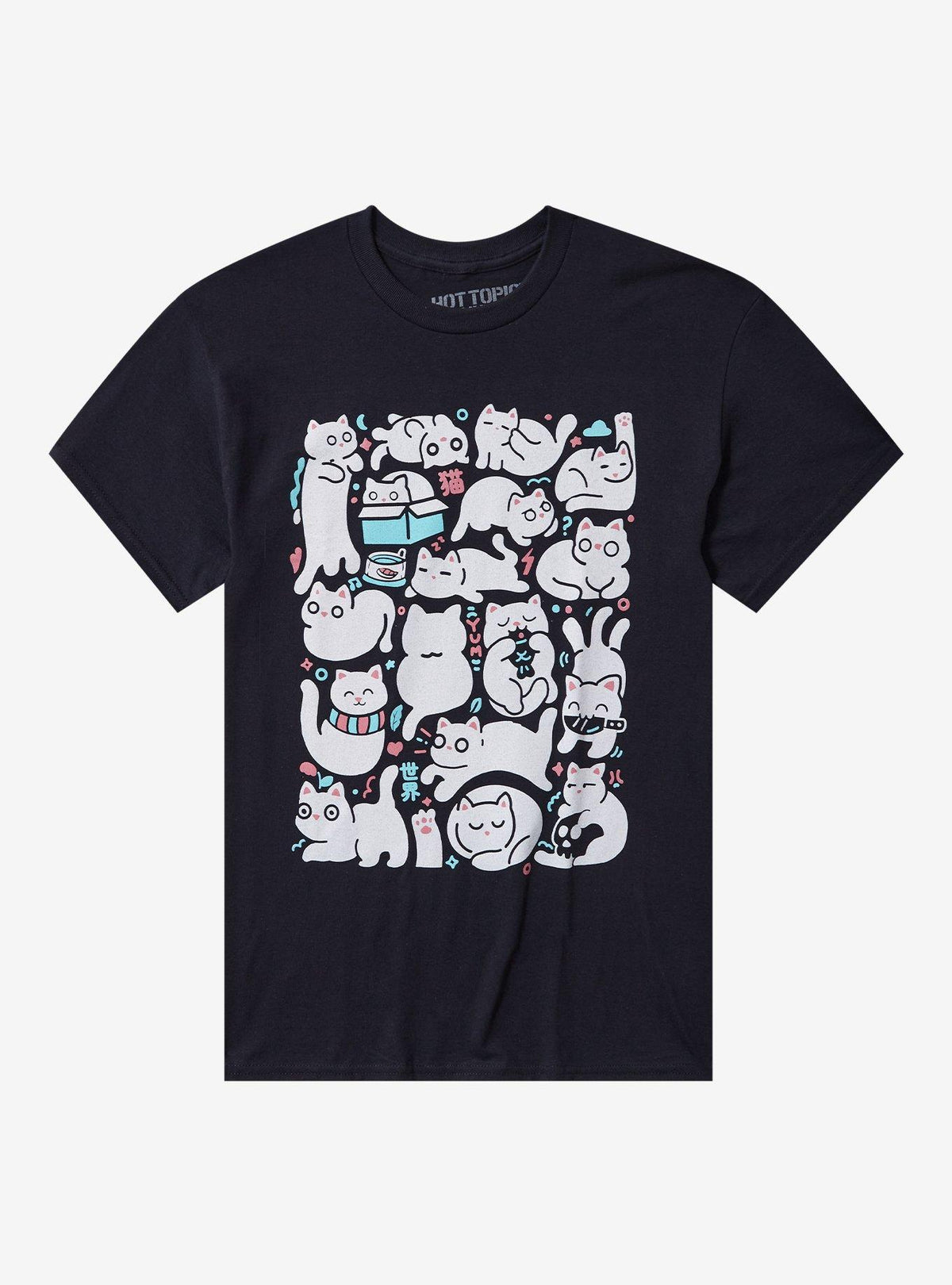 White Cat Collage T-Shirt By Kucing Meow