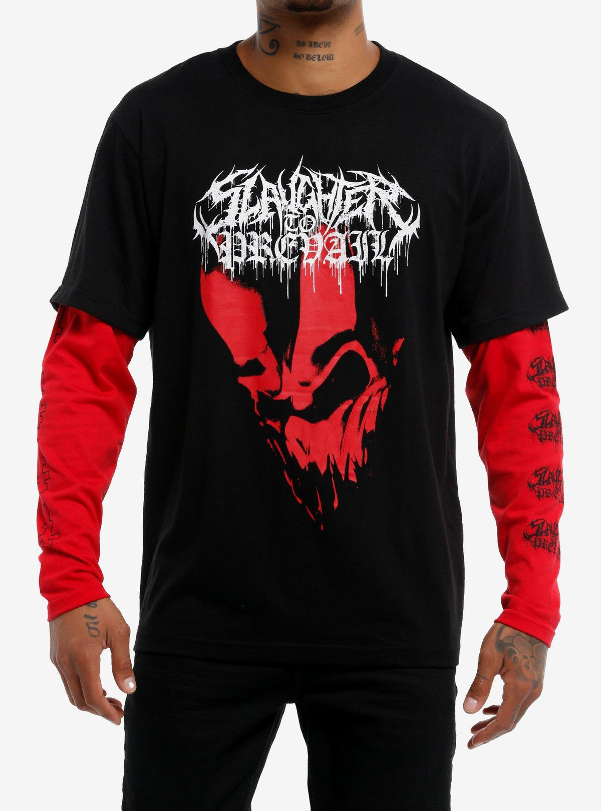 Slaughter To Prevail Red Black Twofer Long-Sleeve T-Shirt