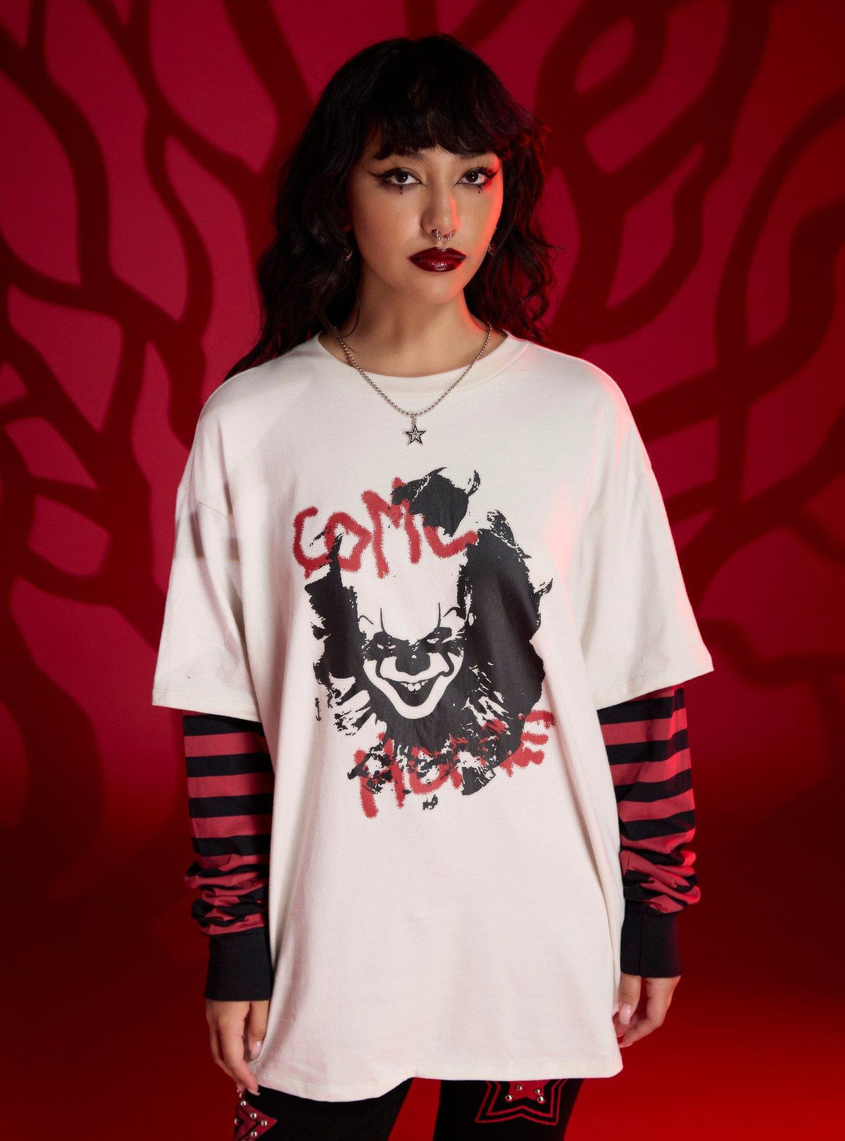 IT Pennywise Oversized Twofer Long-Sleeve T-Shirt