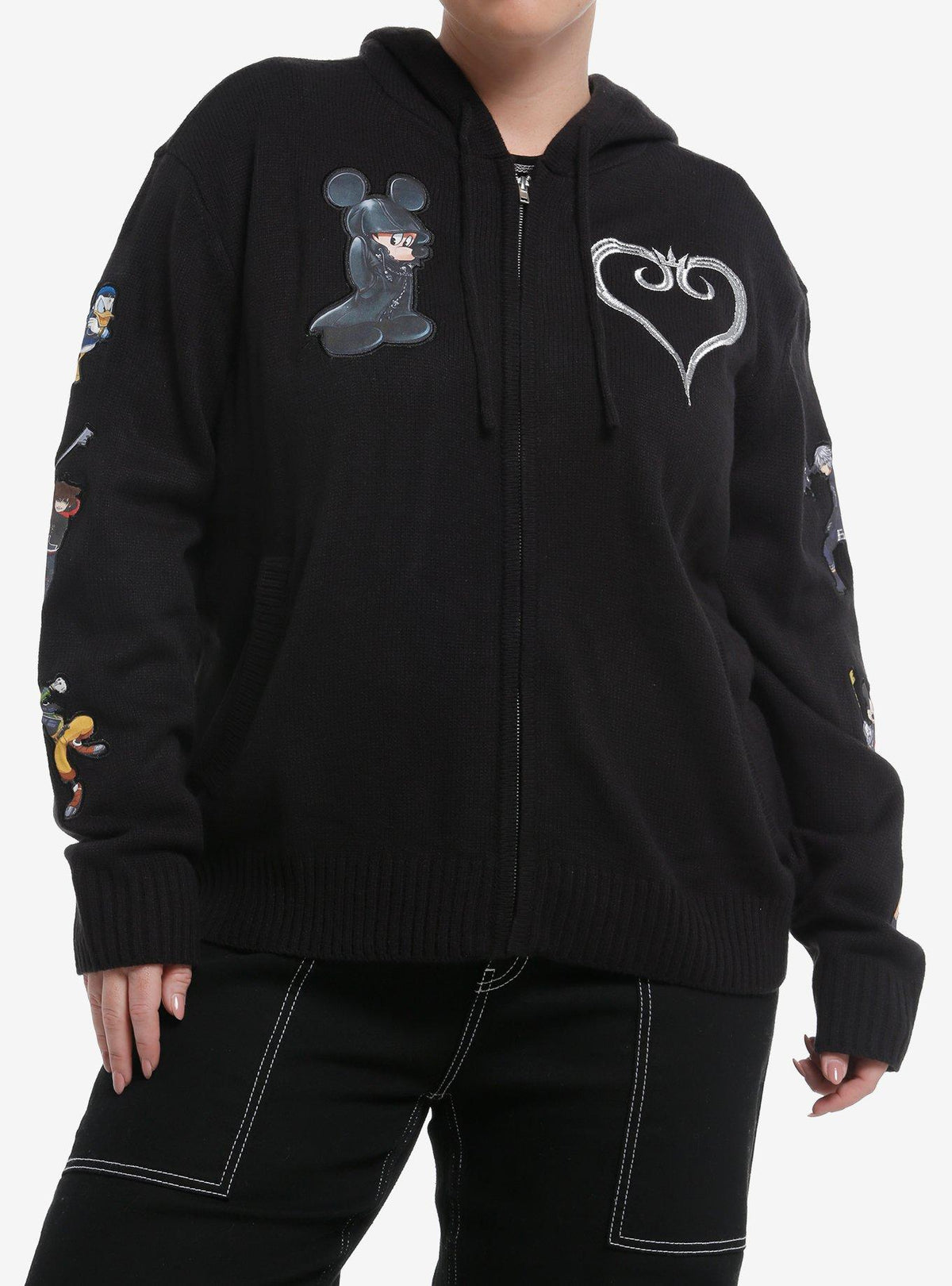 Kingdom Hearts Character Patch Girls Hoodie Plus Size